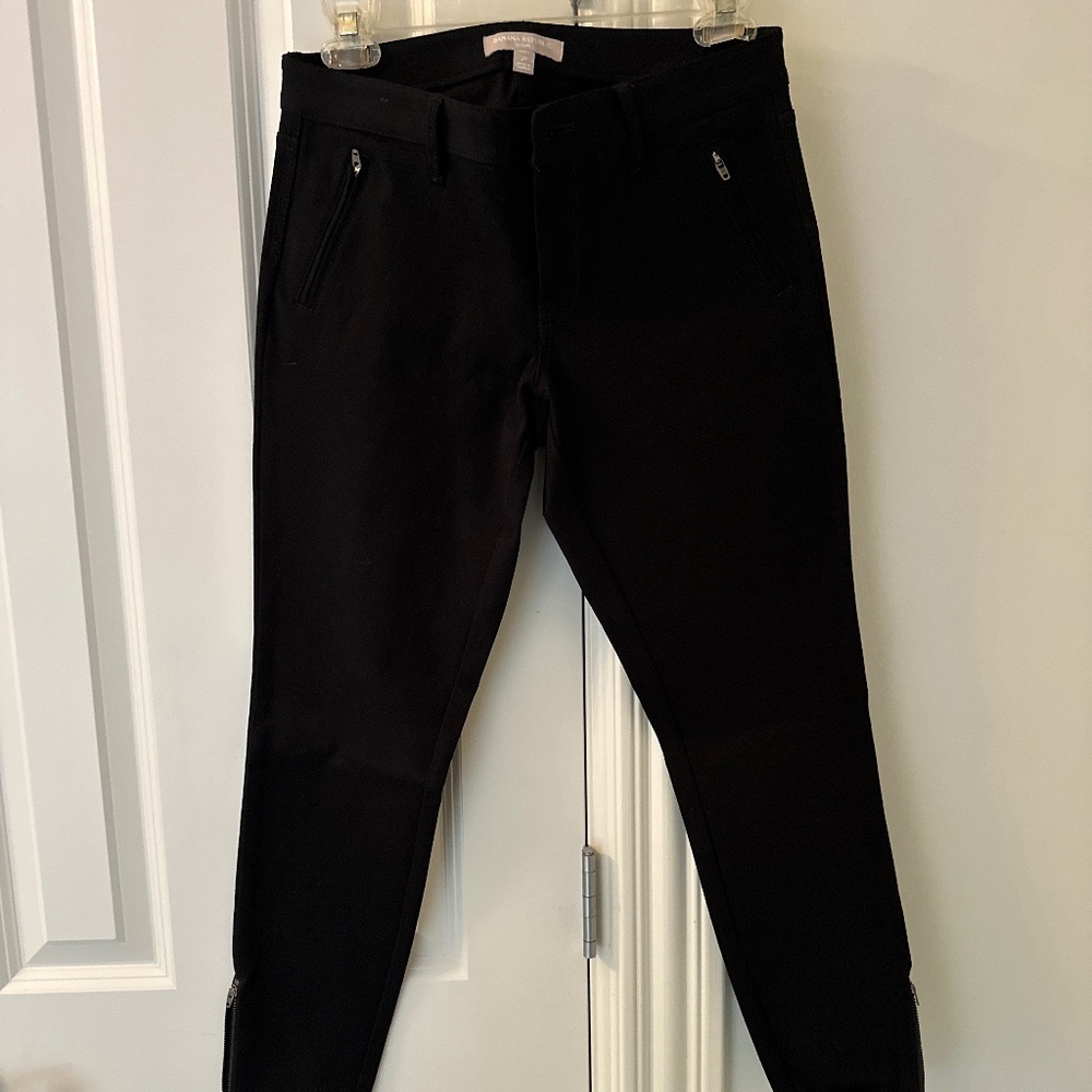 Banana Republic Sloan 2p black pant with zipper detail